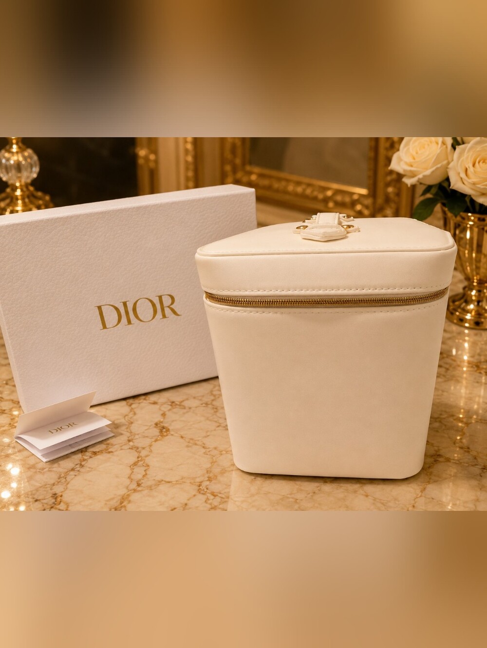 Authentic DIOR Luxury Cosmetic Train Case  – White With Gold Hardware - NWT - Picture 7 of 10